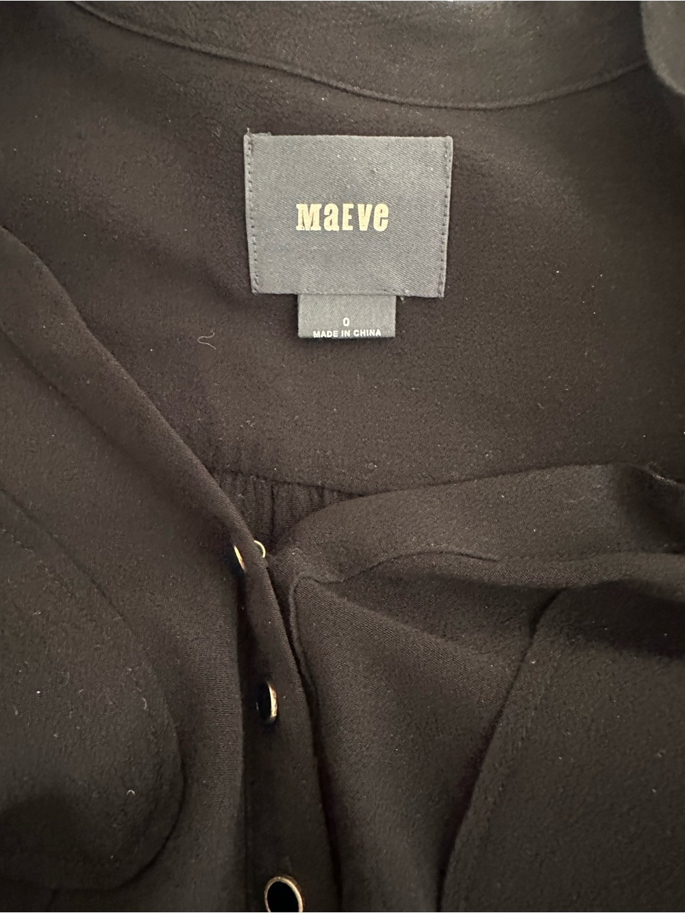 Maeve Black Dress with Button Front
